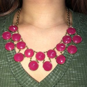 Pink Pendant Discs Statement Necklace